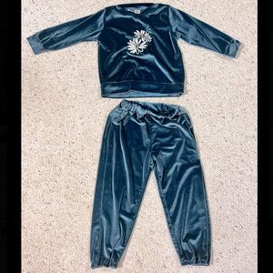 Toddler Girls Blue “Velvet” Tracksuit